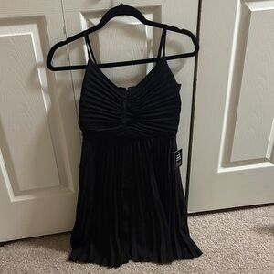 Express Black Pleated Midi Dress